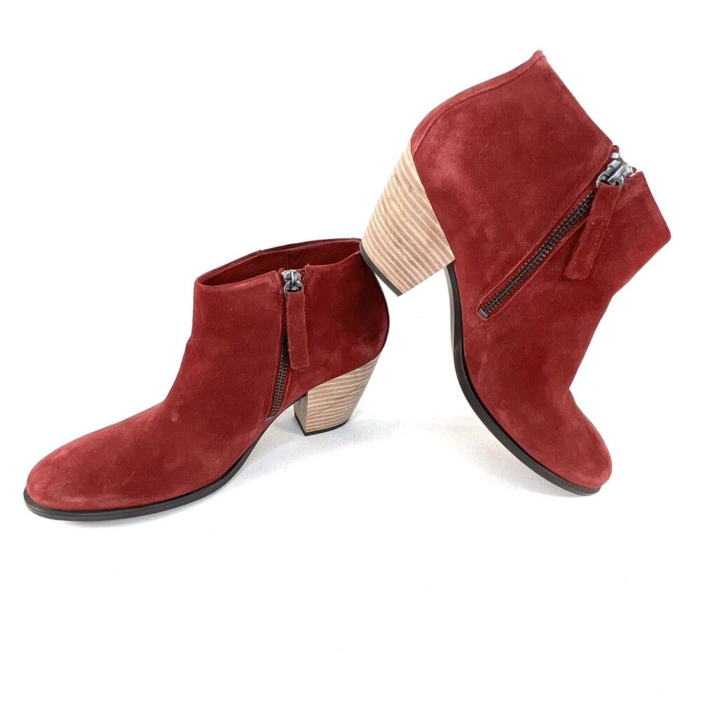 ECCO Women's Shape Western Ankle Boot Hydromax Fashion Syrah Suede EU40 US9-9.5